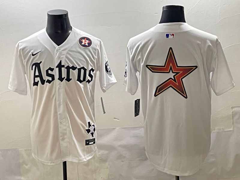 Men 2025 Houston Astros Blank White Five generations Joint Name Nike MLB Jersey style 20->houston astros->MLB Jersey